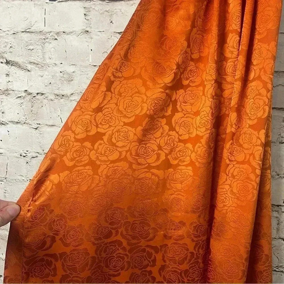 Lucy In The Sky Mock Neck Jacquard Shift Dress Rust Orange Medium Halter Med M - Picture 6 of 11